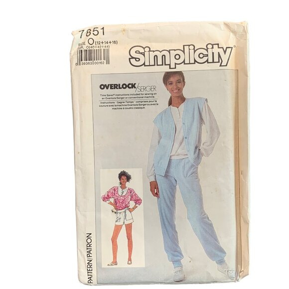 Simplicity 7851 Womens Casual Wear Sewing Pattern L 12/14/16 - Picture 1 of 2